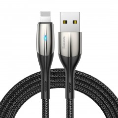 Кабель Baseus Horizontal Data Cable (With An Indicator Lamp) USB For iP 2.4A 1m Black