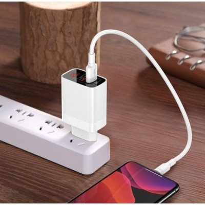 Адаптер Baseus Mirror Lake PPS Digital Display Quick Charger A+C White  Кабелі, адаптери
   1 