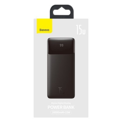 Зовнішній Акумулятор Baseus Bipow Digital Display Power Bank 20000mAh 15W Black  Зовнішні акумулятори
   3 