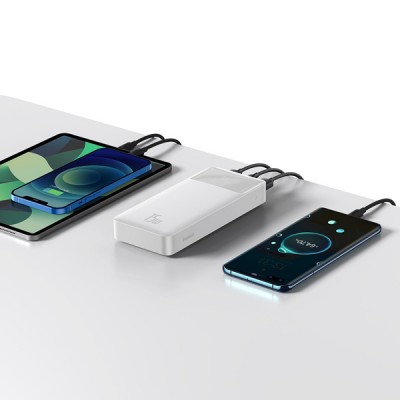 Зовнішній Акумулятор Baseus Bipow Digital Display Power Bank 20000mAh 15W White  Зовнішні акумулятори
   3 