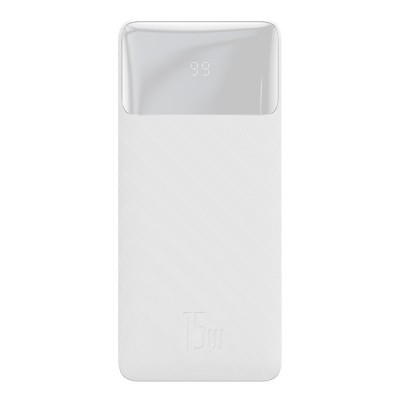 Зовнішній Акумулятор Baseus Bipow Digital Display Power Bank 20000mAh 15W White  Зовнішні акумулятори

