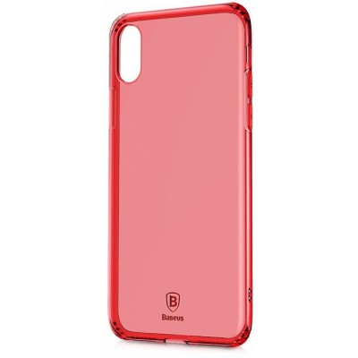 Чохол Baseus Simple Series Case For iPhone X （Clean TPU）Transparent Red  Чохли для iPhone
   1 