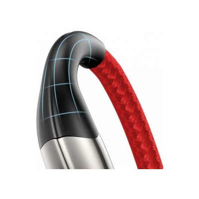 Кабель Baseus Horizontal Data Cable (With An Indicator Lamp) USB For iP 2.4A 1m Red  Кабелі, адаптери
   2 