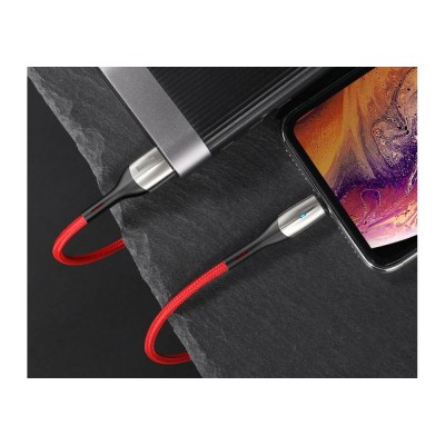 Кабель Baseus Horizontal Data Cable (With An Indicator Lamp) USB For iP 2.4A 1m Red  Кабелі, адаптери
   3 