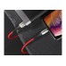 Кабель Baseus Horizontal Data Cable (With An Indicator Lamp) USB For iP 2.4A 1m Red  Кабелі, адаптери
   3 