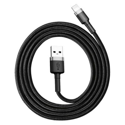 Кабель Baseus Lightning Cafule 2A Cable 100cm Black/Gray  Кабелі, адаптери
   1 