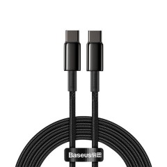 Кабель Baseus Tungsten Gold Fast Charging Data Cable Type-C to Type-C 100W 1m Black