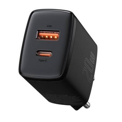 Адаптер Baseus Compact Quick Charger U+C 20W EU Black  Кабелі, адаптери
   1 