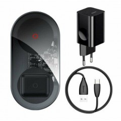 Baseus Simple 2in1 Wireless Charger Turbo Edition 24W(with 12V Charger)(EU)(Qi)Black