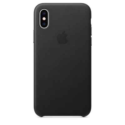 Чехол Apple iPhone XS Max Leather Case - Black  Чехлы для iPhone