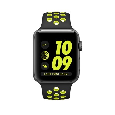 Ремінець Apple Watch 42mm Nike Sport Band Black/Green копія  Ремінці для Watch
   1 