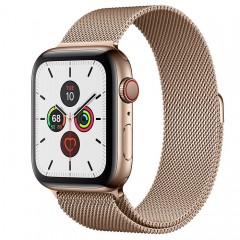 Apple Watch Series 5 GPS+Cellular 44mm Gold Stainless Steel Case with Gold Milanese Loop