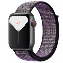 Apple Watch Series 5 44mm GPS+Cellular Space Gray Aluminum. Case with Desert Sand/Volt Nike Sport Loop Apple Watch Series 5 44mm GPS+Cellular Space Gray Aluminum. Case with Desert Sand/Volt Nike Sport Loop