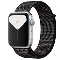 Apple Watch Series 5 44mm Silver Aluminum Case with Black Nike Sport Loop Apple Watch Series 5 44mm Silver Aluminum Case with Black Nike Sport Loop