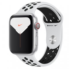 Apple Watch Series 5 44mm GPS+Cellular Silver Aluminum Case with Pure Platinum/Black Nike Sport Band