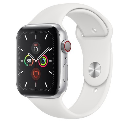 Apple Watch Series 5 GPS+Cellular 40mm Silver Aluminum Case with White Sport Band  Apple Watch
