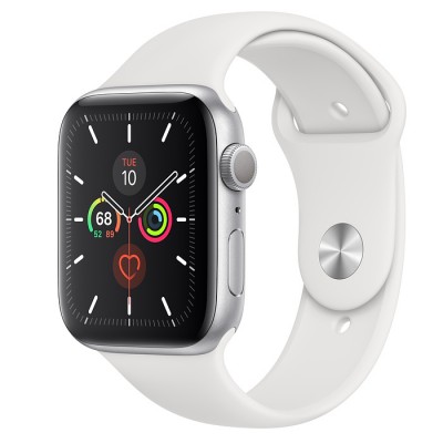 Apple Watch Series 5 44mm Silver Aluminum Case with White Sport Band  Apple Watch
