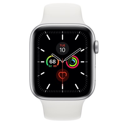Apple Watch Series 5 44mm Silver Aluminum Case with White Sport Band  Apple Watch
   2 