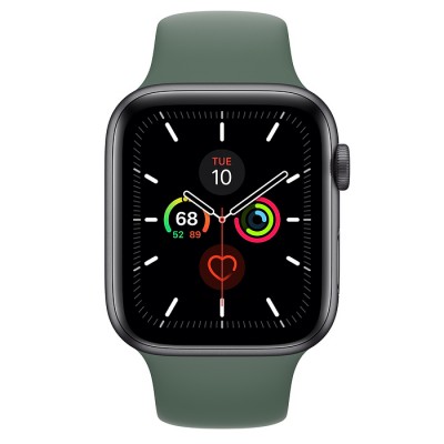 Apple Watch Series 5 44mm Space Gray Aluminum Case with Pine Green Sport Band  Apple Watch
   2 