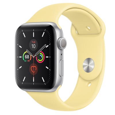 Apple Watch Series 5 44mm Silver Aluminum Case with Lemon Cream Sport Band  Apple Watch
