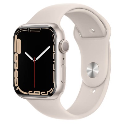 Apple Watch Series 7 GPS 45mm Starlight Aluminum Case With Starlight Sport Band (MKN63)  Apple Watch
