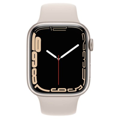 Apple Watch Series 7 GPS 45mm Starlight Aluminum Case With Starlight Sport Band (MKN63)  Apple Watch
   2 