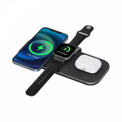 Бездротовий зарядний пристрій WIWU Power Air 3-in1 Wireless Charger Black