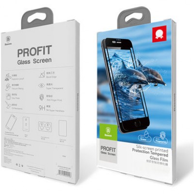 Захисне скло Baseus 0.2mm Silk-screen 2.5D (Full Cover) For iPhone 7/8 Plus Black  Захисне скло для iPhone
