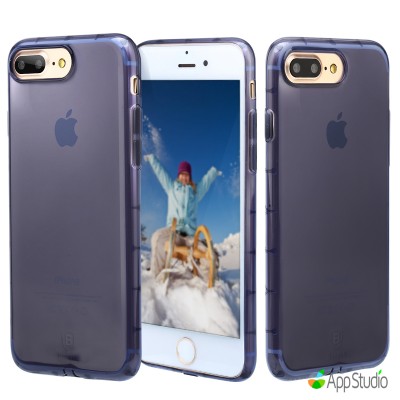 Чехол Baseus Simple Series Case For iPhone 7 Plus （Anti-Shock）Transparent Blue  Чехлы для iPhone