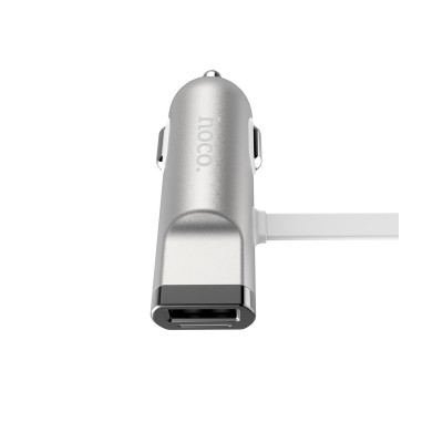 Автомобільне зарядне HOCO Car charger UCL01 Silver  Автомобільні зарядні

