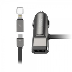 Автомобільний зарядний HOCO Car charger UCL01 Gray Автомобільний зарядний HOCO Car charger UCL01 Gray
