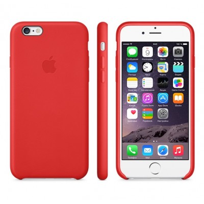 Чохол Apple Leather Case для iPhone 6 Plus - Red  Чохли для iPhone
