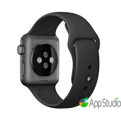 Ремінець Apple Watch 38mm Black Sport Band копія  Ремінці для Watch
