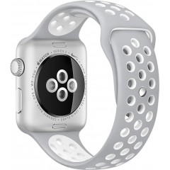 Ремінець Apple Watch 38mm Nike Sport Band Silver/White копія