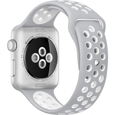 Ремінець Apple Watch 38mm Nike Sport Band Silver/White копія  Ремінці для Watch
